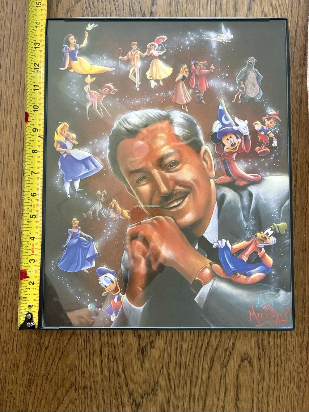 Walt Disney Portrait with Classic Characters - Colorful Collectible Art